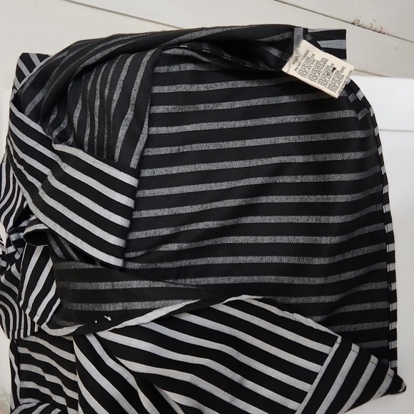 Frnch Paris Leane Coat Black Stripe Large Wide Sleeve Boxy Lagenlook - Picture 9 of 12